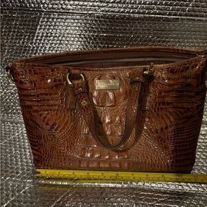 Brahmin Brown Crocodile Embossed Satchel